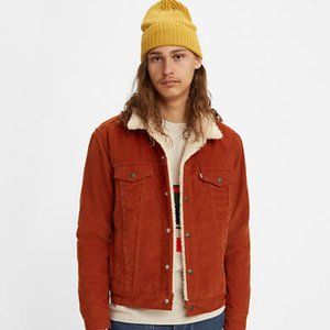 Levi's® Premium CORDUROY SHERPA TRUCKER JACKET Color Red Picante Size Small